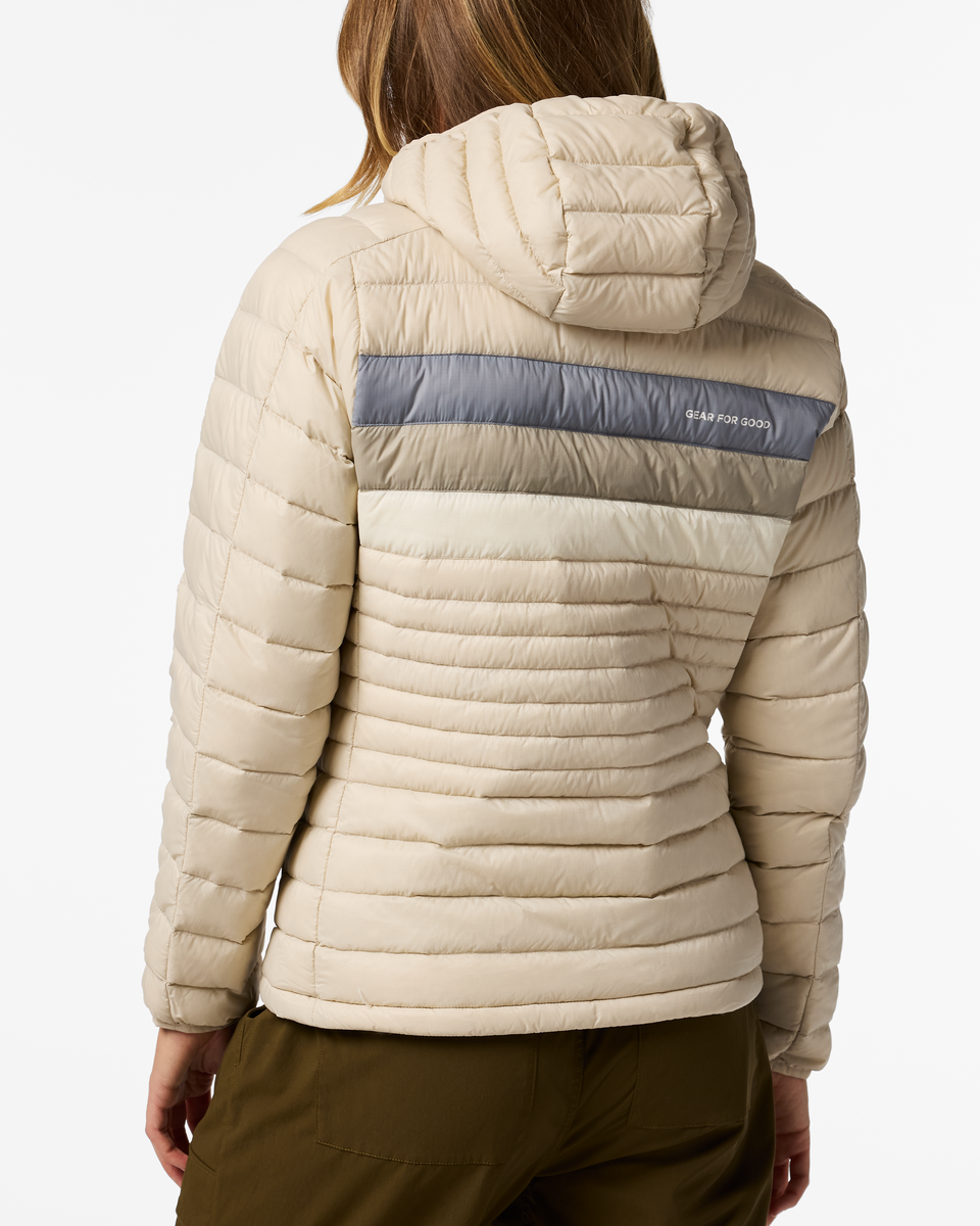 Fuego Down Hooded Jacket - Women's - Cream Stripes - US 5276