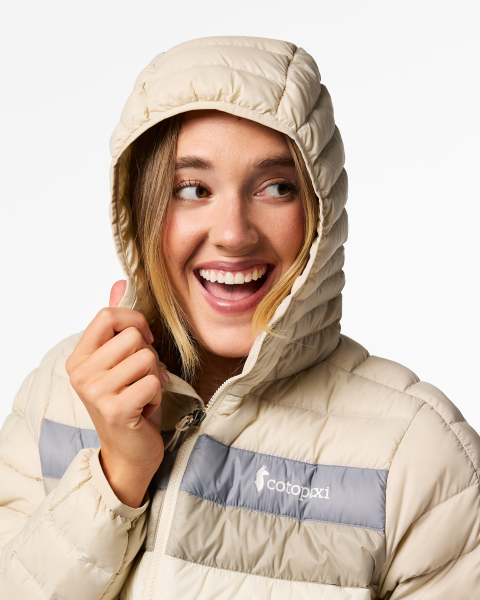 Fuego Down Hooded Jacket - Women's - Cream Stripes - US 5276